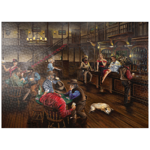 puzzleplate Lively Old West Saloon Gathering 1000 Jigsaw Puzzle
