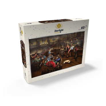Lively Old West Saloon Gathering 100 Jigsaw Puzzle box view2