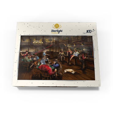 Lively Old West Saloon Gathering 100 Jigsaw Puzzle box view3