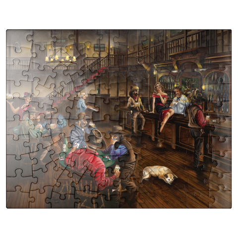puzzleplate Lively Old West Saloon Gathering 100 Jigsaw Puzzle