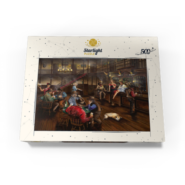 Lively Old West Saloon Gathering 500 Jigsaw Puzzle box view3