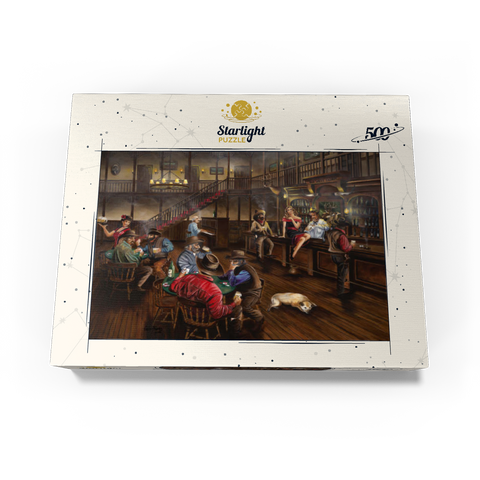 Lively Old West Saloon Gathering 500 Jigsaw Puzzle box view3