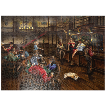 puzzleplate Lively Old West Saloon Gathering 500 Jigsaw Puzzle