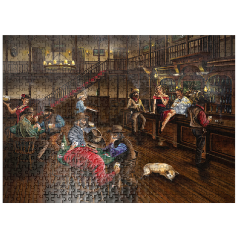 puzzleplate Lively Old West Saloon Gathering 500 Jigsaw Puzzle