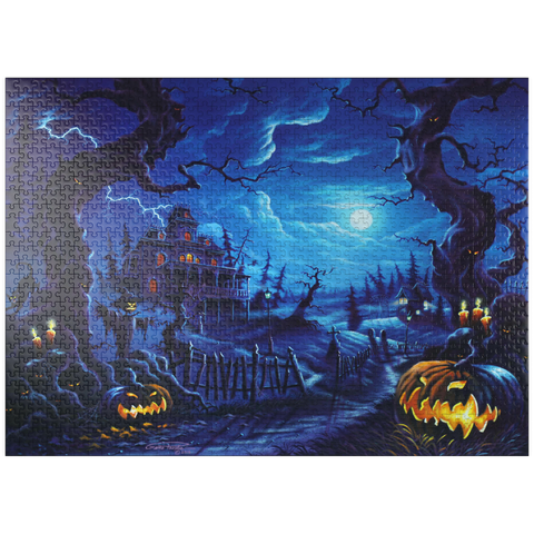 puzzleplate Haunted Mansion under Full Moonlight 1000 Jigsaw Puzzle