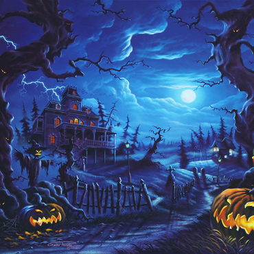 Haunted Mansion under Full Moonlight 1000 Jigsaw Puzzle 3D Modell