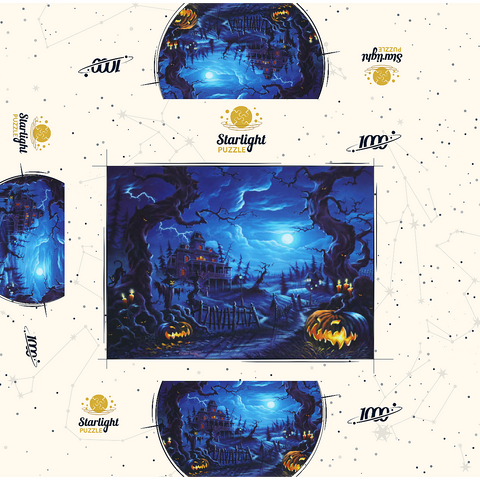 Haunted Mansion under Full Moonlight 1000 Jigsaw Puzzle box 3D Modell