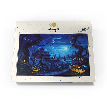 Haunted Mansion under Full Moonlight 100 Jigsaw Puzzle box view3