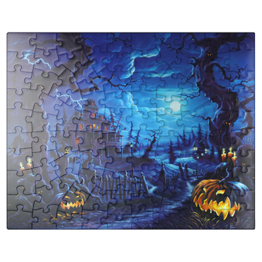 puzzleplate Haunted Mansion under Full Moonlight 100 Jigsaw Puzzle