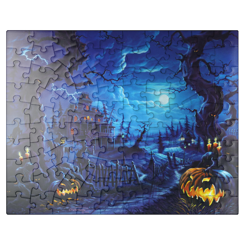 puzzleplate Haunted Mansion under Full Moonlight 100 Jigsaw Puzzle