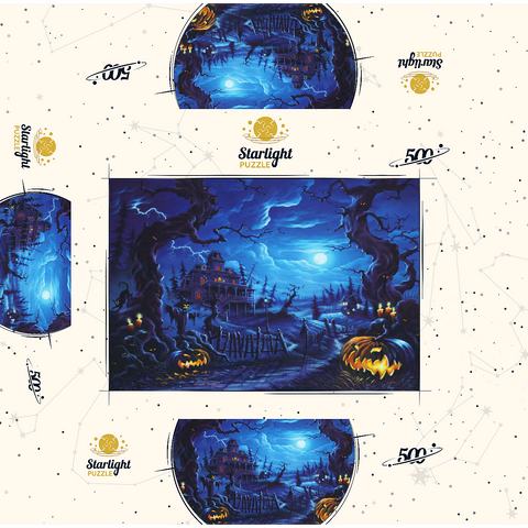 Haunted Mansion under Full Moonlight 500 Jigsaw Puzzle box 3D Modell