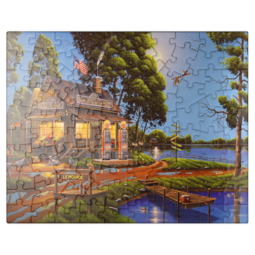 puzzleplate Vintage Lakeside Grocery and Gas Station 100 Jigsaw Puzzle