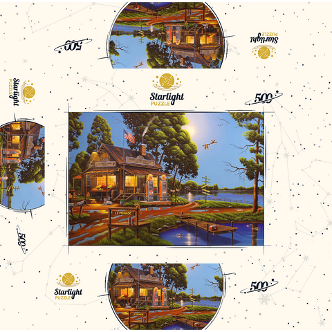 Vintage Lakeside Grocery and Gas Station 500 Jigsaw Puzzle box 3D Modell