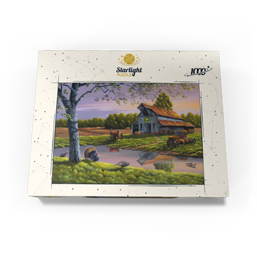 Vintage Farmyard at Sunset with Turkeys 1000 Jigsaw Puzzle box view3