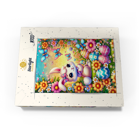 Easter Bunny with Colorful Eggs and Butterflies 1000 Jigsaw Puzzle box view3
