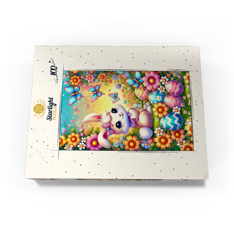 Easter Bunny with Colorful Eggs and Butterflies 100 Jigsaw Puzzle box view3