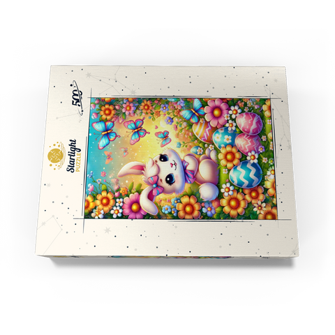 Easter Bunny with Colorful Eggs and Butterflies 500 Jigsaw Puzzle box view3