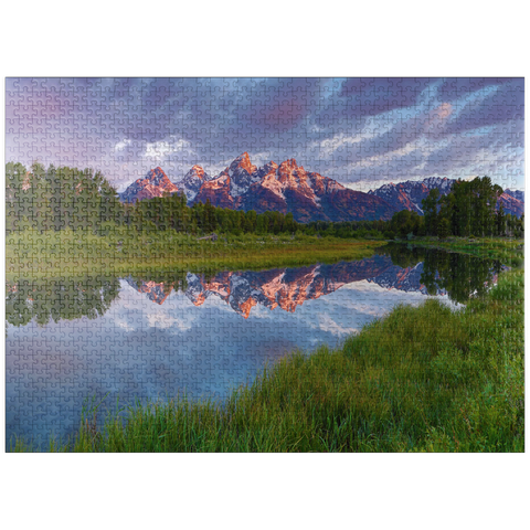 puzzleplate Grand Teton Mountains at Sunrise with Reflection 1000 Jigsaw Puzzle