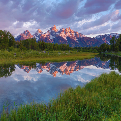 Grand Teton Mountains at Sunrise with Reflection 1000 Jigsaw Puzzle 3D Modell