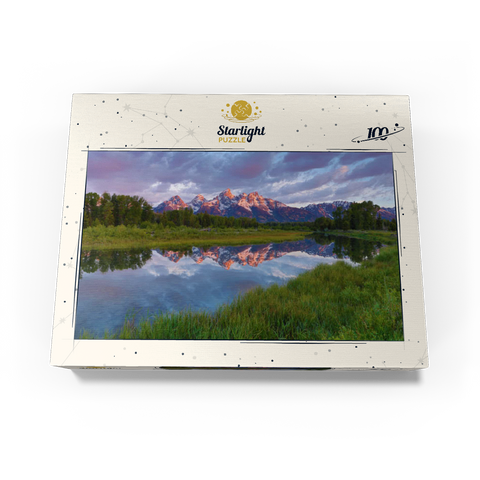 Grand Teton Mountains at Sunrise with Reflection 100 Jigsaw Puzzle box view3