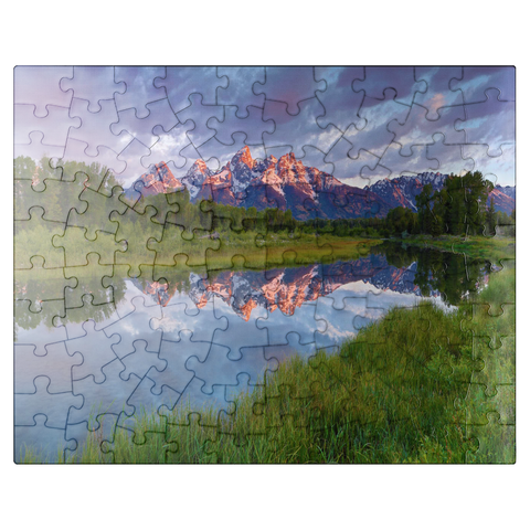 puzzleplate Grand Teton Mountains at Sunrise with Reflection 100 Jigsaw Puzzle