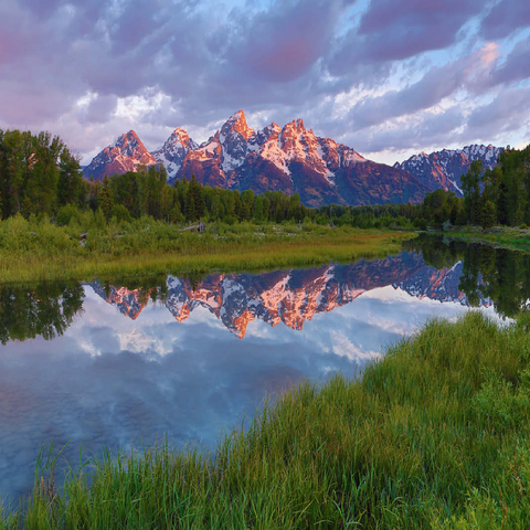 Grand Teton Mountains at Sunrise with Reflection 100 Jigsaw Puzzle 3D Modell
