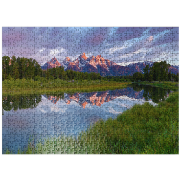 puzzleplate Grand Teton Mountains at Sunrise with Reflection 500 Jigsaw Puzzle