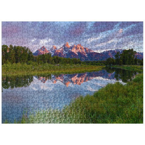 puzzleplate Grand Teton Mountains at Sunrise with Reflection 500 Jigsaw Puzzle