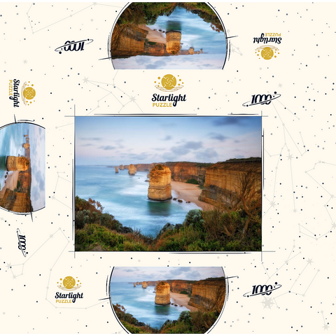 Twelve Apostles Limestone Stacks at Sunset 1000 Jigsaw Puzzle box 3D Modell