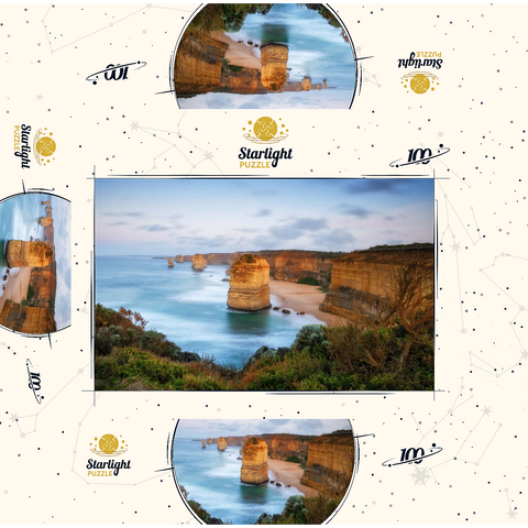 Twelve Apostles Limestone Stacks at Sunset 100 Jigsaw Puzzle box 3D Modell