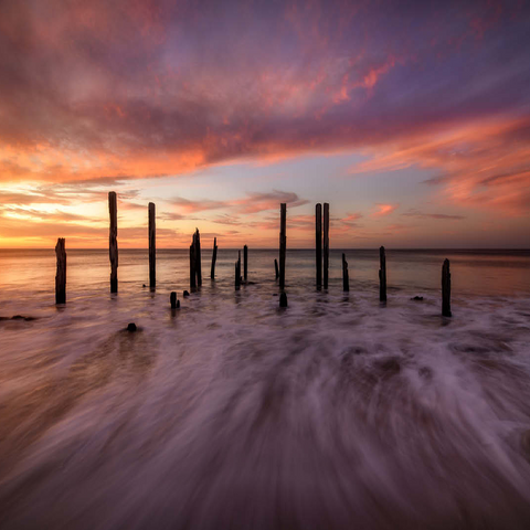 Port Willunga Jetty Ruins at Sunset 100 Jigsaw Puzzle 3D Modell