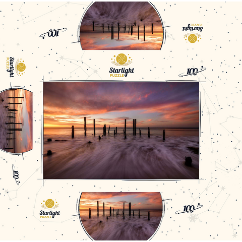 Port Willunga Jetty Ruins at Sunset 100 Jigsaw Puzzle box 3D Modell