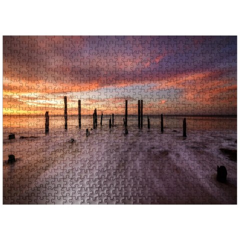 puzzleplate Port Willunga Jetty Ruins at Sunset 500 Jigsaw Puzzle