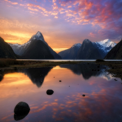 Milford Sound at Sunset, New Zealand 1000 Jigsaw Puzzle 3D Modell