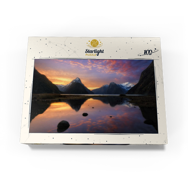 Milford Sound at Sunset, New Zealand 100 Jigsaw Puzzle box view3