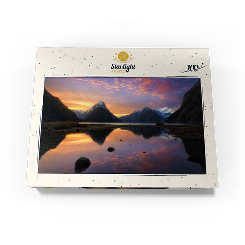 Milford Sound at Sunset, New Zealand 100 Jigsaw Puzzle box view3