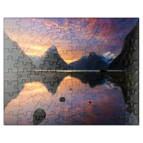 puzzleplate Milford Sound at Sunset, New Zealand 100 Jigsaw Puzzle