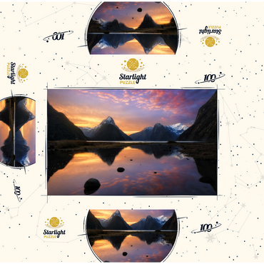 Milford Sound at Sunset, New Zealand 100 Jigsaw Puzzle box 3D Modell