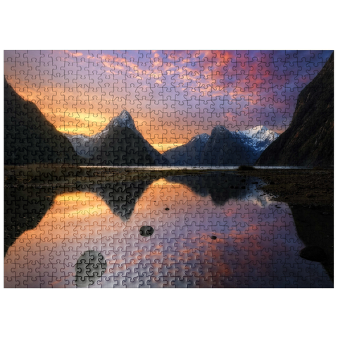 puzzleplate Milford Sound at Sunset, New Zealand 500 Jigsaw Puzzle