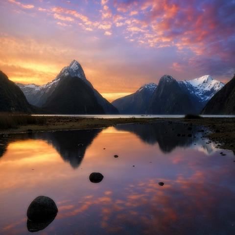 Milford Sound at Sunset, New Zealand 500 Jigsaw Puzzle 3D Modell