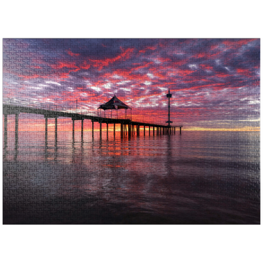 puzzleplate Brighton Jetty Sunset Reflection, South Australia 1000 Jigsaw Puzzle