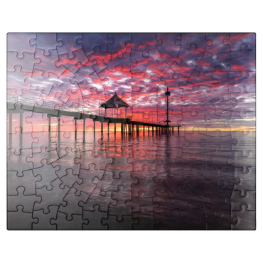 puzzleplate Brighton Jetty Sunset Reflection, South Australia 100 Jigsaw Puzzle