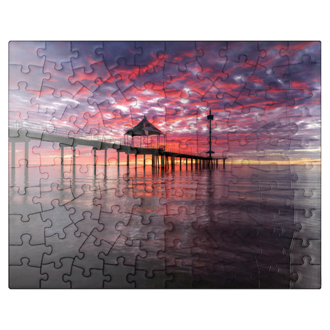 puzzleplate Brighton Jetty Sunset Reflection, South Australia 100 Jigsaw Puzzle
