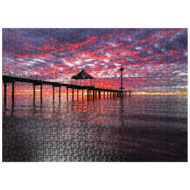 puzzleplate Brighton Jetty Sunset Reflection, South Australia 500 Jigsaw Puzzle