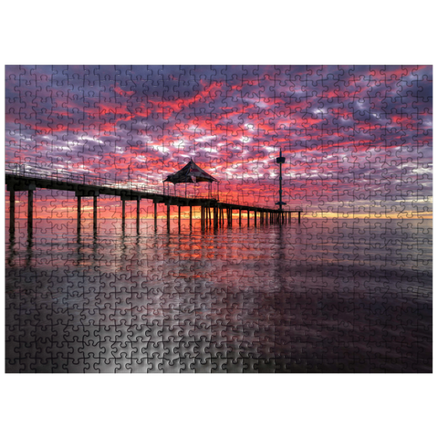puzzleplate Brighton Jetty Sunset Reflection, South Australia 500 Jigsaw Puzzle