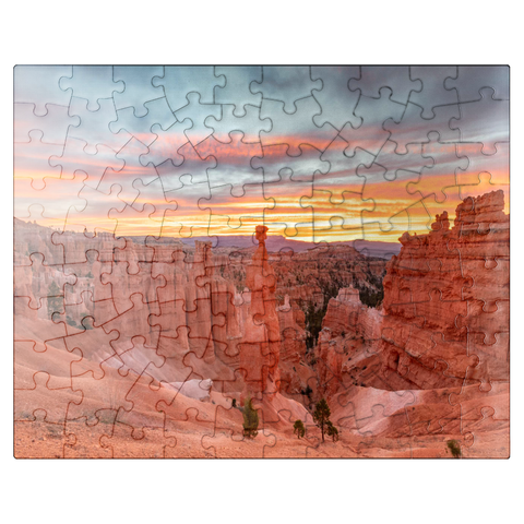 puzzleplate Thor's Hammer at Sunrise, Bryce Canyon National Park 100 Jigsaw Puzzle