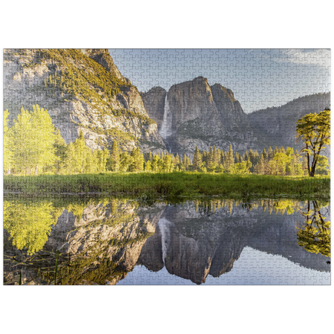 puzzleplate Yosemite Falls Reflection in Spring 1000 Jigsaw Puzzle