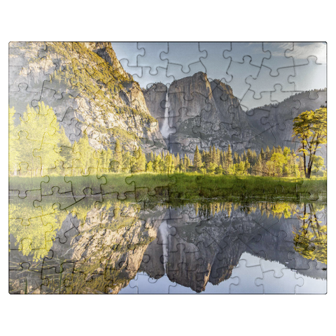 puzzleplate Yosemite Falls Reflection in Spring 100 Jigsaw Puzzle