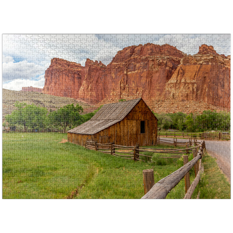 puzzleplate Rustic Barn in Capitol Reef National Park 1000 Jigsaw Puzzle
