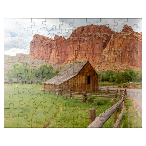 puzzleplate Rustic Barn in Capitol Reef National Park 100 Jigsaw Puzzle